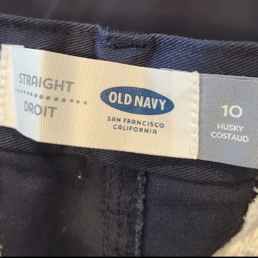 NWT Old Navy Boys pants sz.10 husky straight navy blue lot of 2